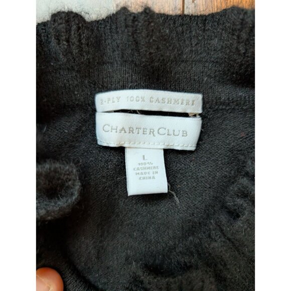 Charter Club Size L Black 100% Cashmere sweater women - Picture 4 of 6